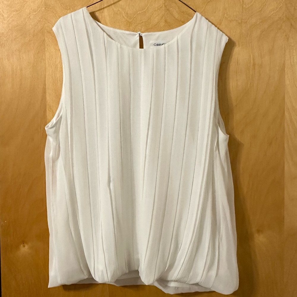 White Calvin Klein Sleeveless Blouse